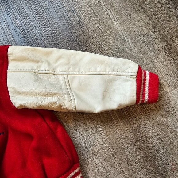 Vintage Varsity Jacket Looney Tunes Wool Leather Warner Bros Kids XS Embroidered - Picture 11 of 16